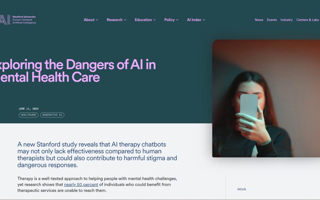 Exploring the Dangers of AI in Mental Health Care