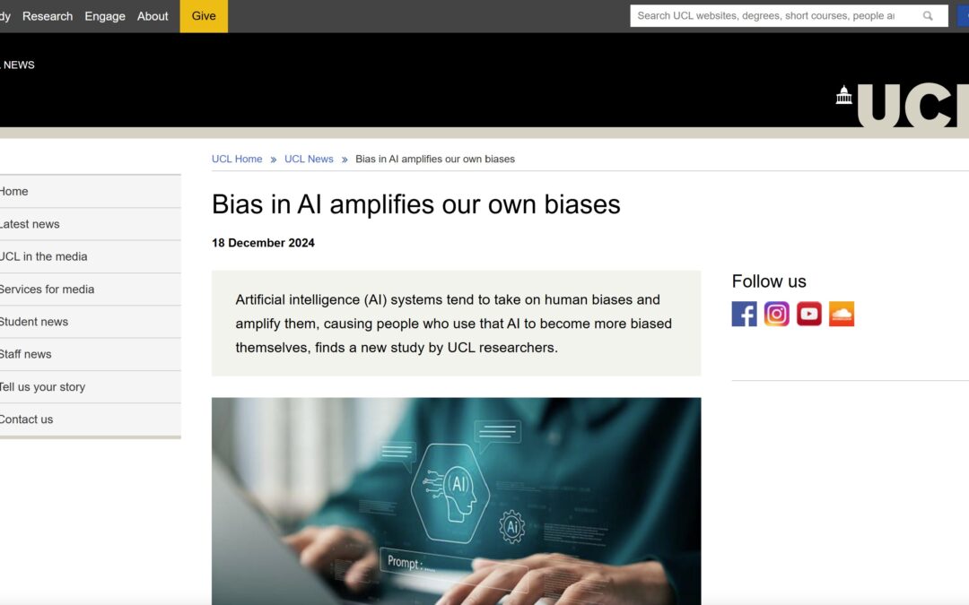 Bias in AI amplifies our own biases